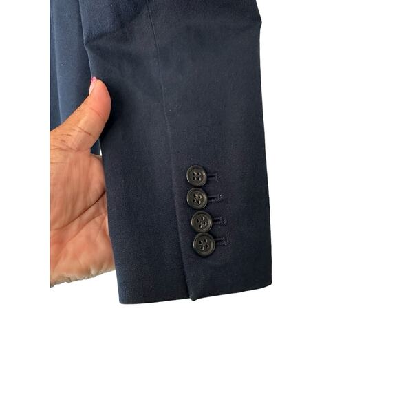 J.Crew Blazer‎ Women's Navy Blue Bi-Stretch Cotton Blend Preppy Academia Size 4 - Picture 8 of 12